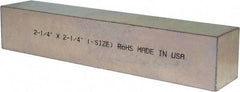 Made in USA - 12" Long x 2-1/4" High x 2-1/4" Wide, Zinc-Plated Oversized Key Stock - C1018 Steel - Americas Industrial Supply