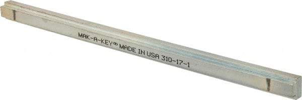 Made in USA - 12" Long, Zinc-Plated Step Key Stock for Shafts - C1018 Steel - Americas Industrial Supply