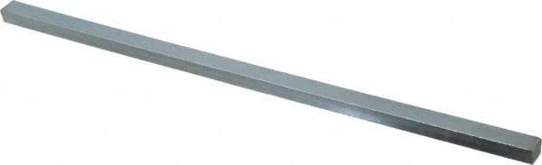 Made in USA - 12" Long, Zinc-Plated Step Key Stock for Gears - C1018 Steel - Americas Industrial Supply