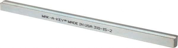 Made in USA - 12" Long, Zinc-Plated Step Key Stock for Gears - C1018 Steel - Americas Industrial Supply