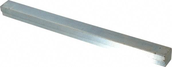 Made in USA - 12" Long, Zinc-Plated Step Key Stock for Gears - C1018 Steel - Americas Industrial Supply