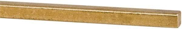 Made in USA - 12" Long x 3/16" High x 3/16" Wide, Over/Undersized Key Stock - Alloy 360 Brass - Americas Industrial Supply