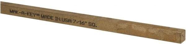 Made in USA - 12" Long x 7/16" High x 7/16" Wide, Over/Undersized Key Stock - Alloy 360 Brass - Americas Industrial Supply