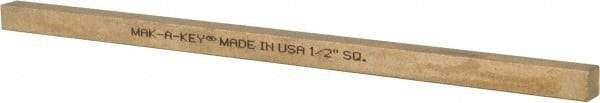 Made in USA - 12" Long x 1/2" High x 1/2" Wide, Over/Undersized Key Stock - Alloy 360 Brass - Americas Industrial Supply