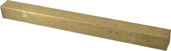 Made in USA - 12" Long x 1" High x 1" Wide, Over/Undersized Key Stock - Alloy 360 Brass - Americas Industrial Supply