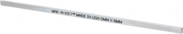 Made in USA - 12" Long, Zinc-Plated Oversized Key Stock - C1045 Steel - Americas Industrial Supply