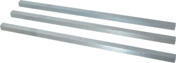 Made in USA - 12" Long, Zinc-Plated Oversized Key Stock - C1045 Steel - Americas Industrial Supply