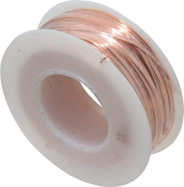 Made in USA - 24 Gage, 0.0201" Diameter x 198' Long, Bare, Copper Bus Bar Wire - Pure Copper (ASTM B3) - Americas Industrial Supply