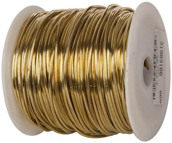 Made in USA - 12 Gage, 0.0808 Inch Diameter x 260 Ft. Long, Soft Brass Wire - 5 Lb. Shipping Weight - Americas Industrial Supply