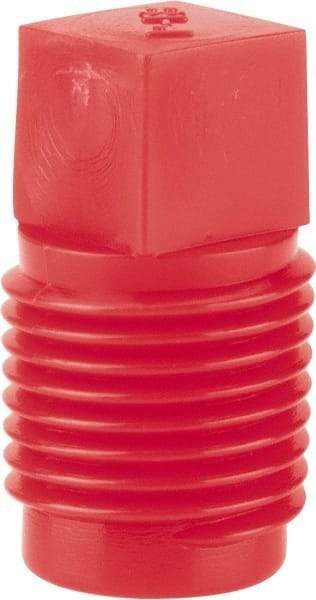 Caplugs - Square Head Plug - 1/8" OD, Polyethylene, Red - Americas Industrial Supply
