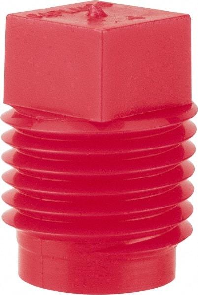 Caplugs - Square Head Plug - 1/4" OD, Polyethylene, Red - Americas Industrial Supply