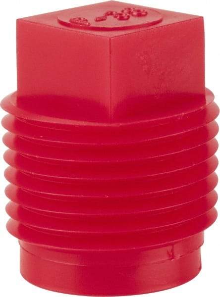 Caplugs - Square Head Plug - 3/8" OD, Polyethylene, Red - Americas Industrial Supply