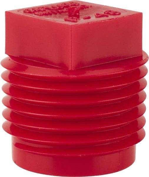 Caplugs - Square Head Plug - 1/2" OD, Polyethylene, Red - Americas Industrial Supply