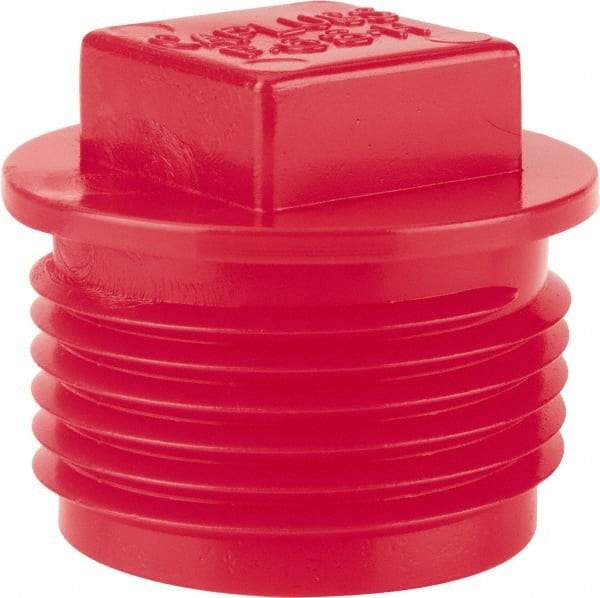 Caplugs - Square Head Plug - 3/4" OD, Polyethylene, Red - Americas Industrial Supply