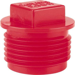 Caplugs - Square Head Plug - 3/4" OD, Polyethylene, Red - Americas Industrial Supply
