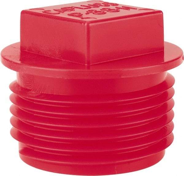 Caplugs - Square Head Plug - 1" OD, Polyethylene, Red - Americas Industrial Supply