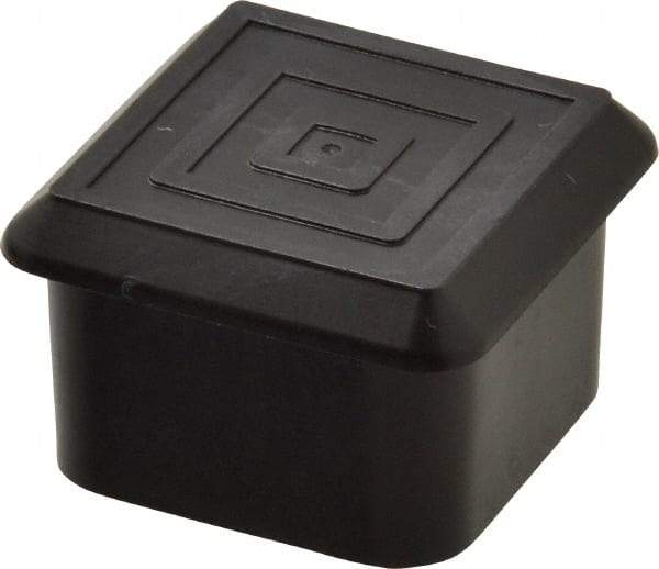 Caplugs - Square Head Plug - 1" OD, 1/2" Long, Polyethylene, Black - Americas Industrial Supply