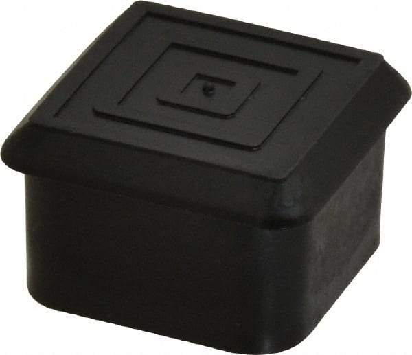 Caplugs - Square Head Plug - 1" OD, 1/2" Long, Polyethylene, Black - Americas Industrial Supply