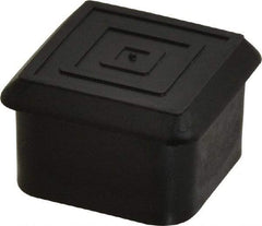 Caplugs - Square Head Plug - 1" OD, 1/2" Long, Polyethylene, Black - Americas Industrial Supply