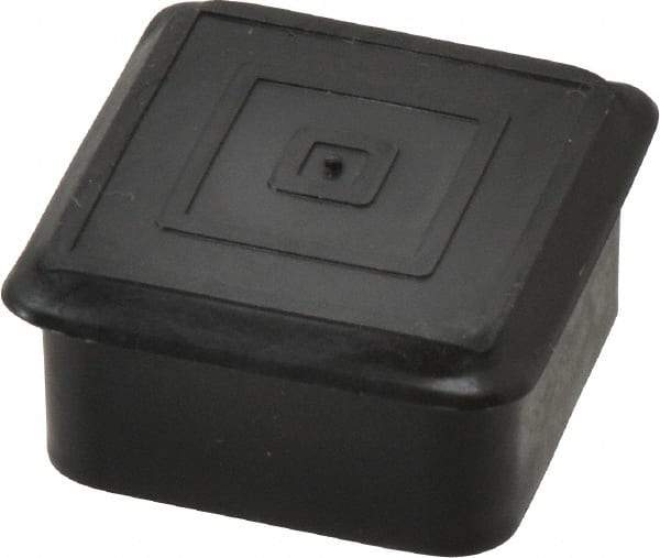 Caplugs - Square Head Plug - 1-1/4" OD, 1/2" Long, Polyethylene, Black - Americas Industrial Supply