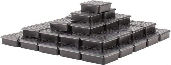 Caplugs - Square Head Plug - 2" OD, 1/2" Long, Polyethylene, Black - Americas Industrial Supply