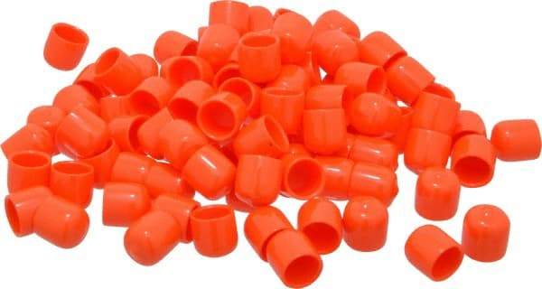 Caplugs - 1/2" ID, Stretchable Cap - 1/2" Long, Vinyl, Orange - Americas Industrial Supply
