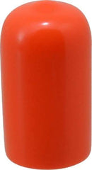 Caplugs - 1/2" ID, Stretchable Cap - 1" Long, Vinyl, Orange - Americas Industrial Supply