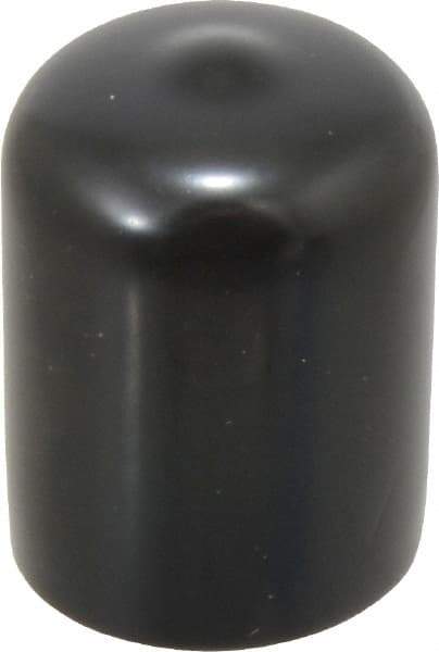 Caplugs - 3/4" ID, Stretchable Cap - 1" Long, Vinyl, Black - Americas Industrial Supply