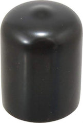 Caplugs - 3/4" ID, Stretchable Cap - 1" Long, Vinyl, Black - Americas Industrial Supply