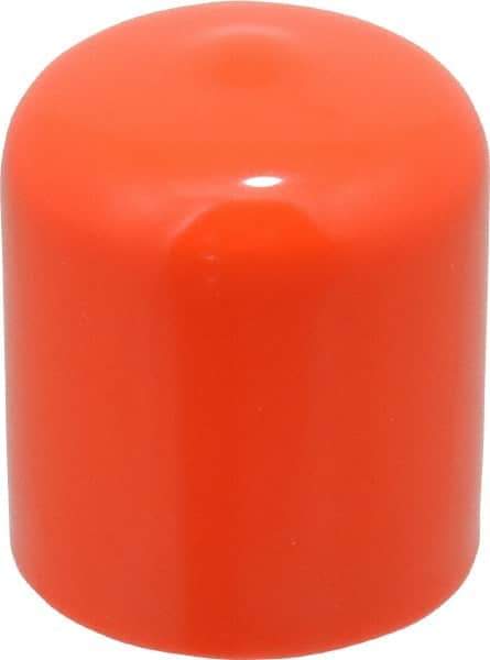 Caplugs - 7/8" ID, Stretchable Cap - 1" Long, Vinyl, Orange - Americas Industrial Supply