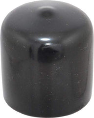 Caplugs - 1-1/16" ID, Stretchable Cap - 1" Long, Vinyl, Black - Americas Industrial Supply