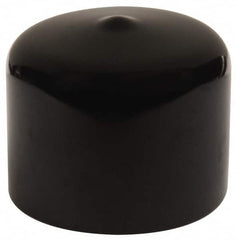 Caplugs - 1-3/8" ID, Stretchable Cap - 1" Long, Vinyl, Black - Americas Industrial Supply