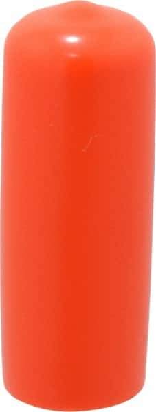 Caplugs - 1/2" ID, Stretchable Cap - 1-1/2" Long, Vinyl, Orange - Americas Industrial Supply