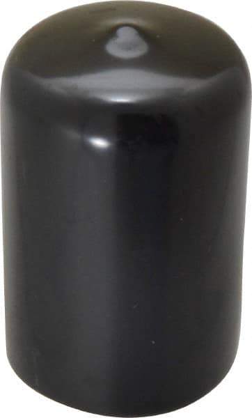 Caplugs - 1" ID, Stretchable Cap - 1-1/2" Long, Vinyl, Black - Americas Industrial Supply