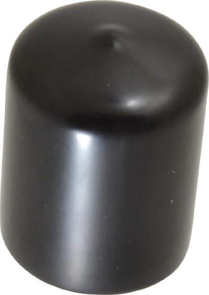 Caplugs - 1-3/16" ID, Stretchable Cap - 1-1/2" Long, Vinyl, Black - Americas Industrial Supply