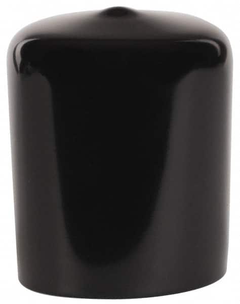 Caplugs - 1-1/4" ID, Stretchable Cap - 1-1/2" Long, Vinyl, Black - Americas Industrial Supply