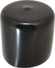 Caplugs - 1-5/8" ID, Stretchable Cap - 1-1/2" Long, Vinyl, Black - Americas Industrial Supply