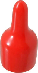 Caplugs - 1/2" ID, Pull-Tab Cap - Vinyl, Red - Americas Industrial Supply