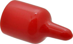 Caplugs - 5/8" ID, Pull-Tab Cap - Vinyl, Red - Americas Industrial Supply
