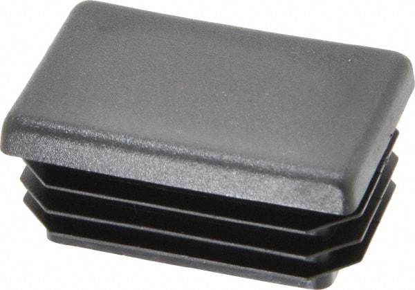 Caplugs - Rectangular Head Plug - 1 x 1-1/2" OD, 1" Long, Polyethylene, Black - Americas Industrial Supply