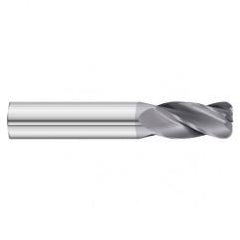 10mm Dia. x 50mm Overall Length 4-Flute 0.5mm C/R Solid Carbide SE End Mill-Round Shank-Center Cut-TiAlN - Americas Industrial Supply