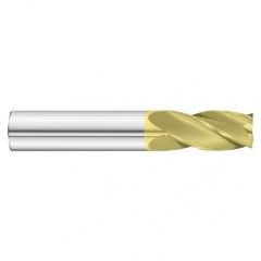25/64 Dia. x 2-3/4 Overall Length 4-Flute Square End Solid Carbide SE End Mill-Round Shank-Center Cut-TiN - Americas Industrial Supply