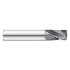 1/2 Dia. x 3 Overall Length 4-Flute .030 C/R Solid Carbide SE End Mill-Round Shank-Center Cut-TiAlN - Americas Industrial Supply
