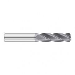 7/16 Dia. x 6 Overall Length 4-Flute .020 C/R Solid Carbide SE End Mill-Round Shank-Center Cut-TiAlN - Americas Industrial Supply