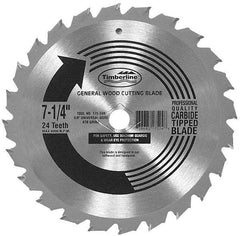 Amana Tool - 7-1/4" Diam, 5/8" Arbor Hole Diam, 24 Tooth Wet & Dry Cut Saw Blade - Carbide-Tipped, Combination Action, Diamond Arbor - Americas Industrial Supply