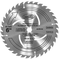 Amana Tool - 5-1/2" Diam, 5/8" Arbor Hole Diam, 30 Tooth Wet & Dry Cut Saw Blade - Carbide-Tipped, General Purpose Action, Standard Round Arbor - Americas Industrial Supply