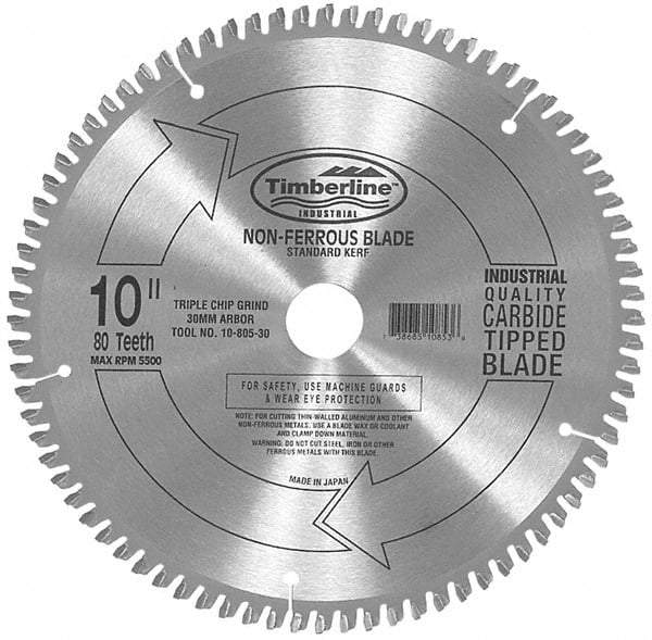 Amana Tool - 10" Diam, 5/8" Arbor Hole Diam, 60 Tooth Wet & Dry Cut Saw Blade - Carbide-Tipped, Chip Free Action, Standard Round Arbor - Americas Industrial Supply