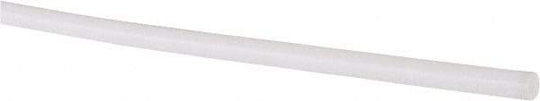 Made in USA - 6' Long, 1/8" Diam, PTFE (Virgin) Plastic Rod - White - Americas Industrial Supply