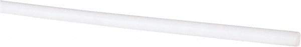 Made in USA - 6' Long, 3/16" Diam, PTFE (Virgin) Plastic Rod - White - Americas Industrial Supply