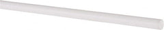 Made in USA - 2' Long, 1/4" Diam, PTFE (Virgin) Plastic Rod - White - Americas Industrial Supply